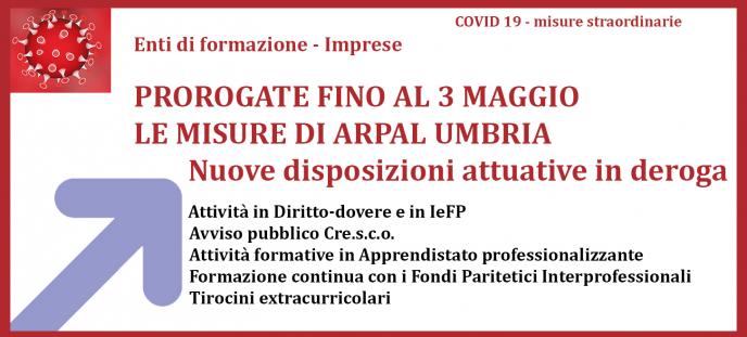 Prorogate le misure fino al 3 maggio e nuove disposizioni