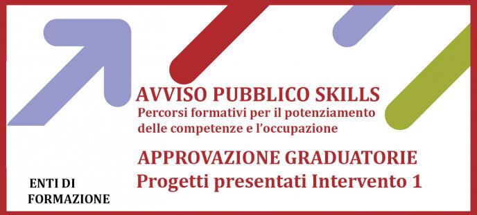 Avviso Pubblico SKILLS  approvazione GRADUATORIE intervento 1